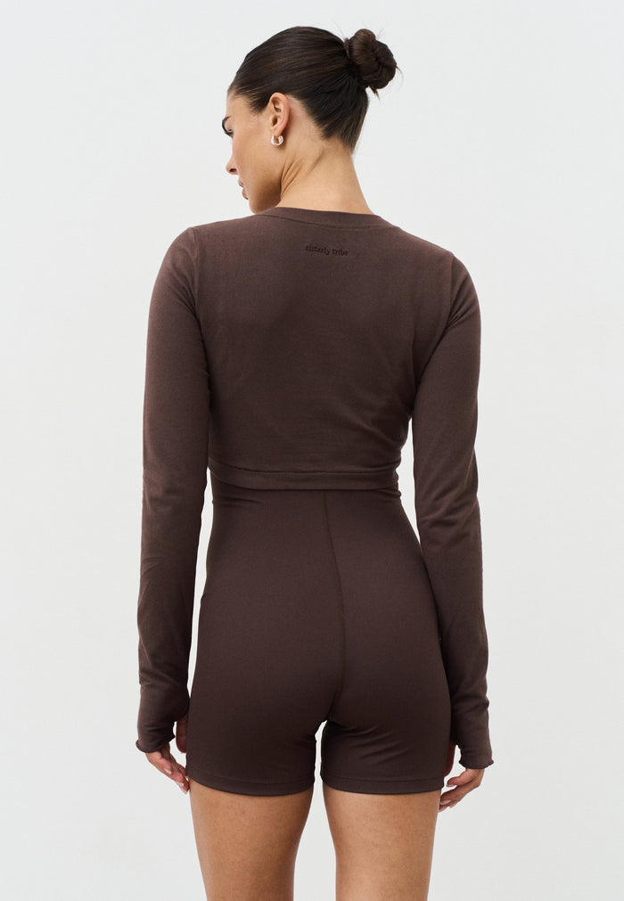 Soft Cotton Twist Top  - Espresso