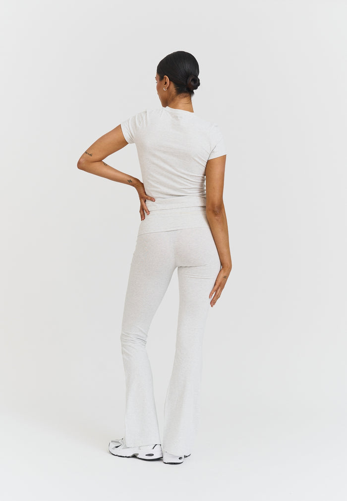 Soft Cotton Yoga Pants - Grey Marl
