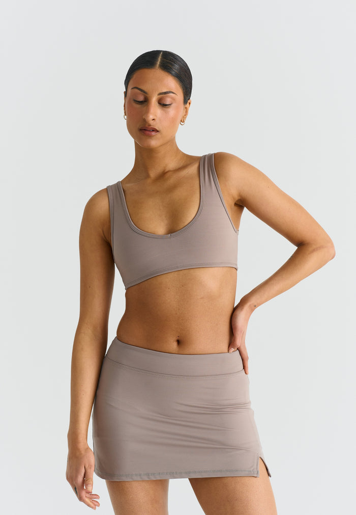 Softsculpt A-Line Mini Skirt Clay