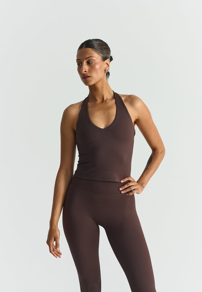 Softsculpt Halter Neck Top Espresso
