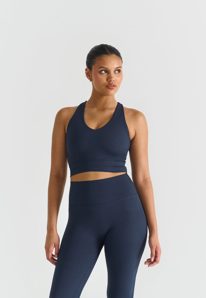Softsculpt V-neck Cross Back Bra Navy
