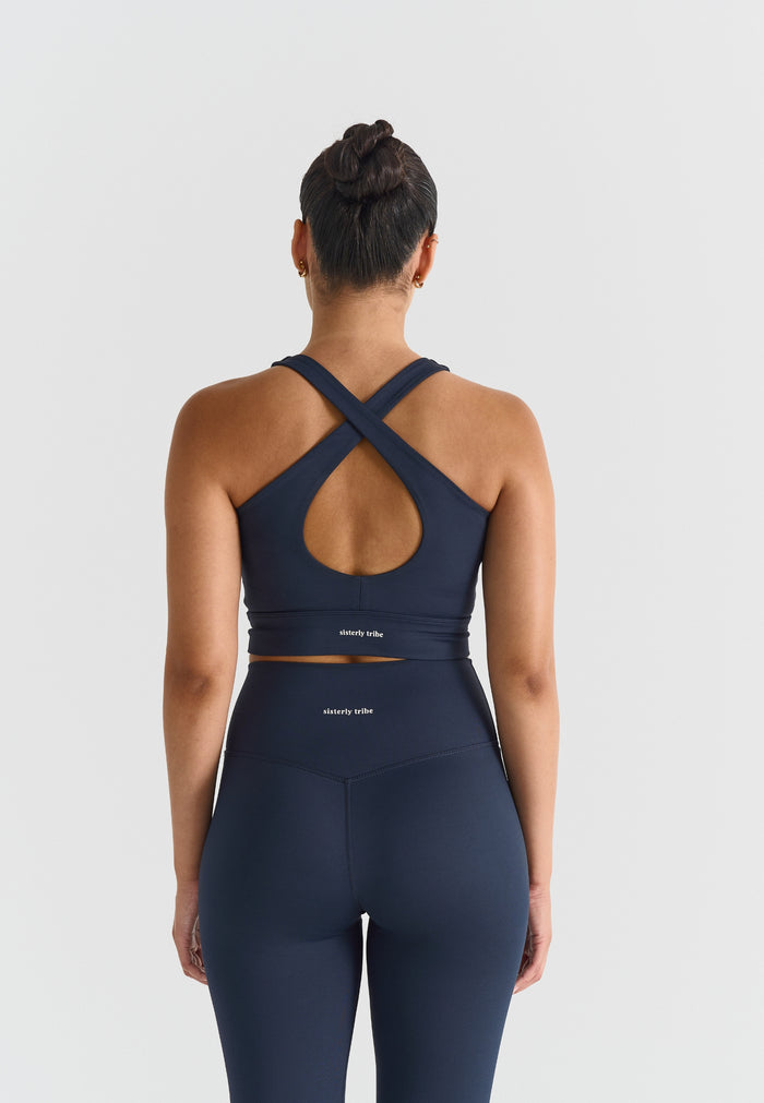 Softsculpt V-neck Cross Back Bra Navy