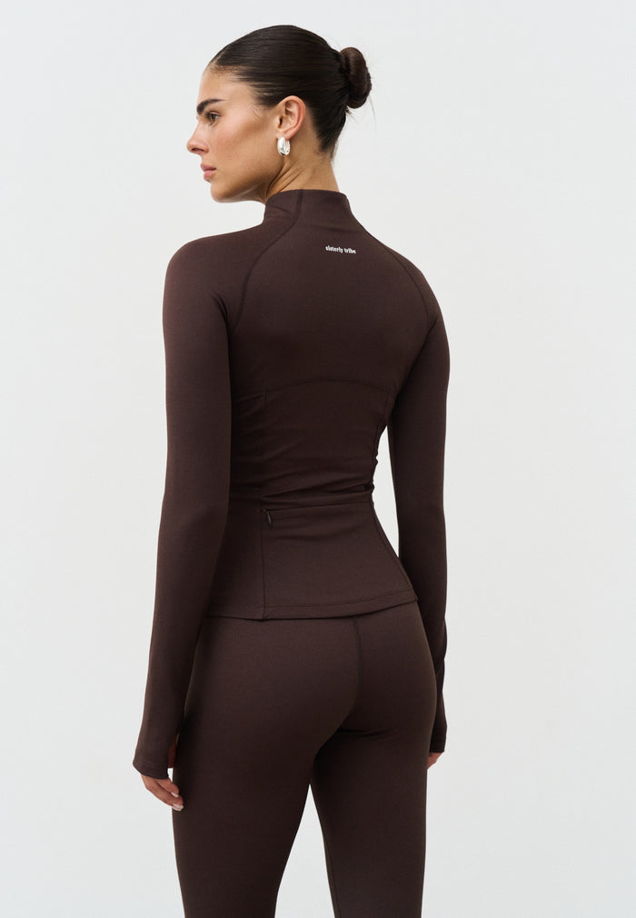 Softsculpt Zip Jacket - Espresso