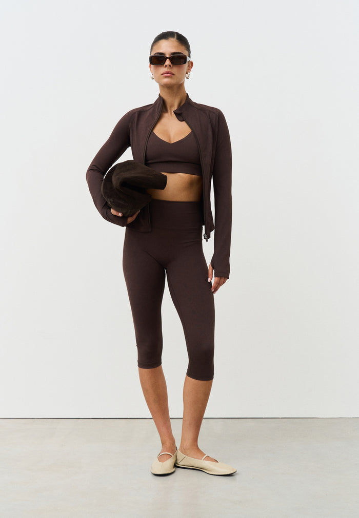 Softsculpt Zip Jacket - Espresso