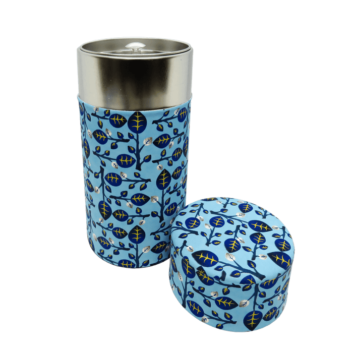 Tea canister - tree blue front view | tea accessories New Zealand | t leaf T