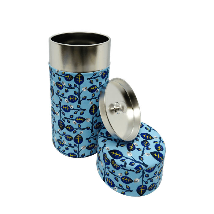 Tea canister - tree blue side view | tea accessories New Zealand | t leaf T