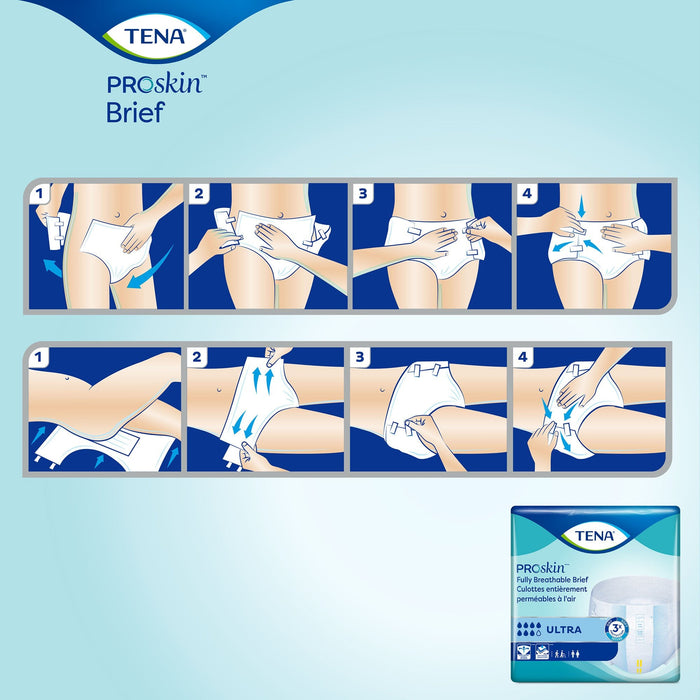 TENA ProSkin Ultra Adult Incontinence Briefs - 68010-Pack - LL Medico