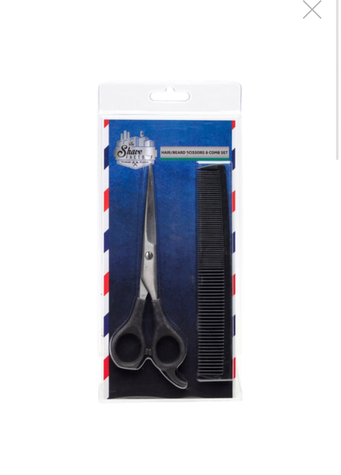 The Shave Factory Hair / Beard 5.5' Scissor & Comb Set