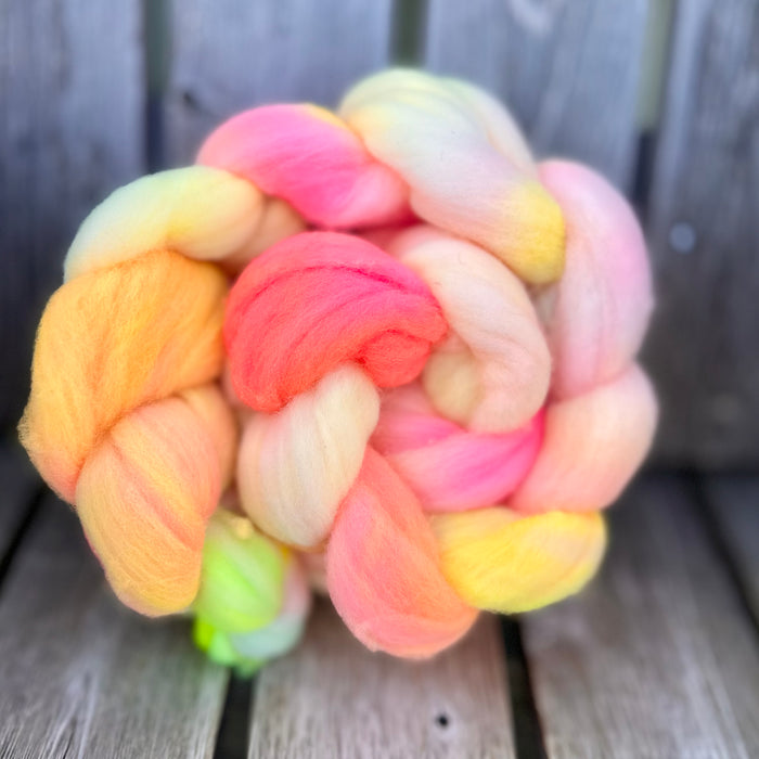 The Wheel and The Anvil - 4oz Merino Wool Braids Hand Dyed in Maine