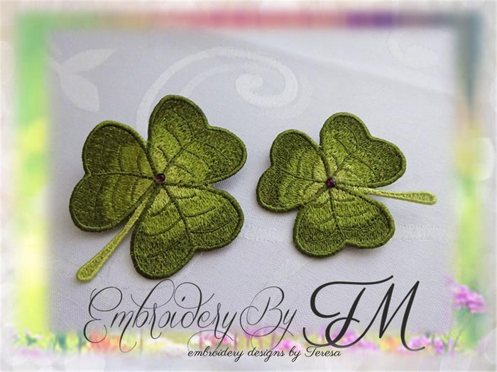 Three-leaf clover / St. Patrick's Day/ 4x4 hoop/ two sizes/two variants