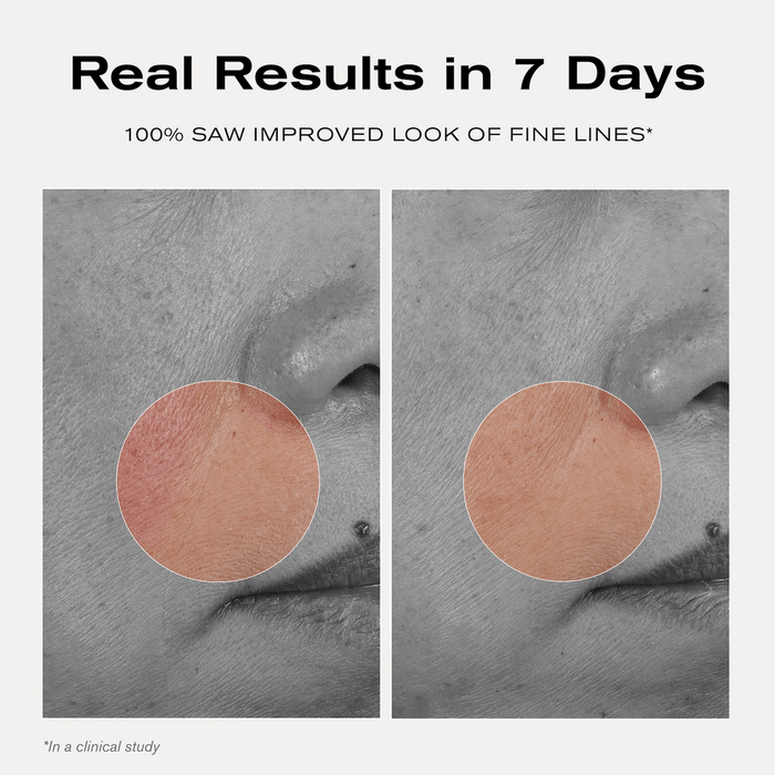 Real Results in 7 Days
100% saw improved look of fine lines*

*in a clinical study