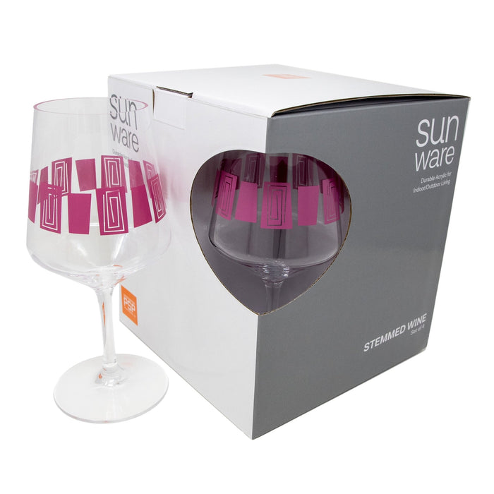Oasis Acrylic Stemmed Wine, Set of 4 (Purple) - Destination PSP