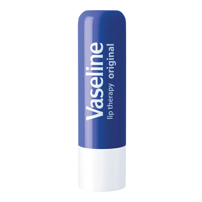 Vaseline Lip Therapy Original Stick with Petroleum Jelly Vitamin E locks in moisture