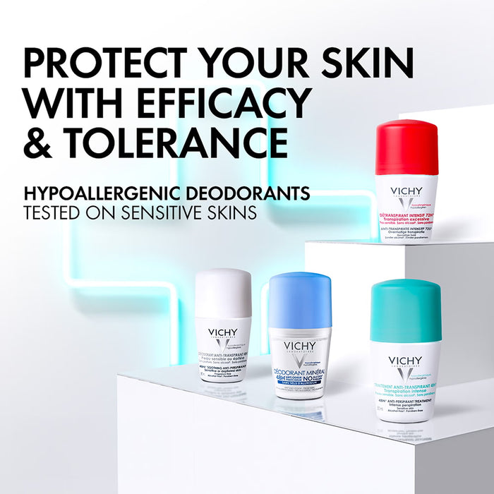 Vichy 48H Intensive Anti-Perspirant Deodorant Roll-On - 50ml, Anti-Perspirant