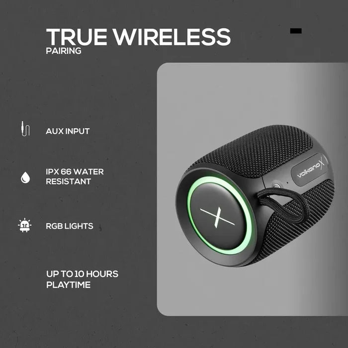 VolkanoX Wave IPX66 Bluetooth Speaker
