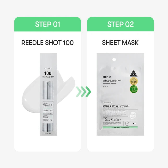 VT Cosmetic Pro Reedle Shot 100 2-Step Hydrogel Mask 1ea