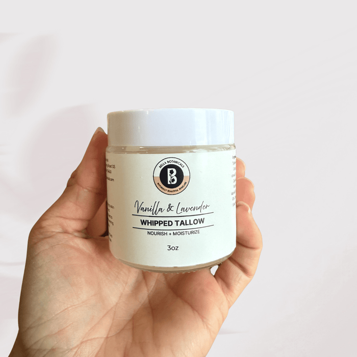 Whipped Tallow Balm - All Natural - Vanilla and Lavender Essential Oils - Bella Botanicals