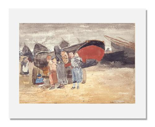 MFA Prints archival replica print of Winslow Homer, Coast Scene, with Boats on the Beach from the Museum of Fine Arts, Boston collection.