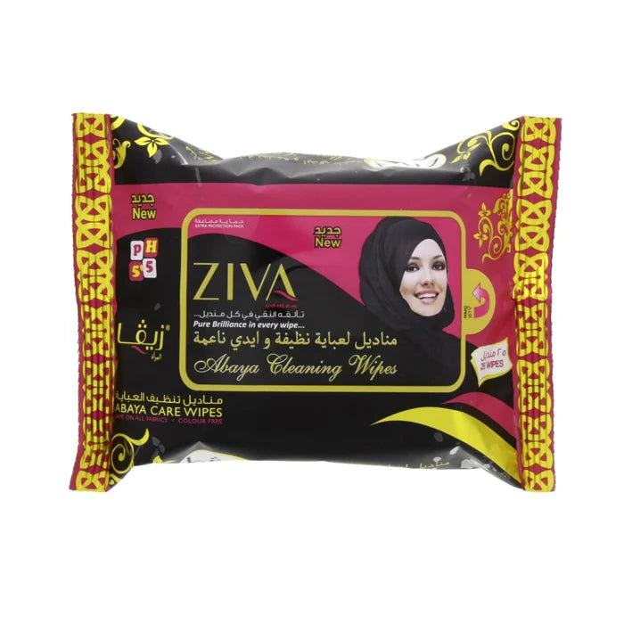 Ziva Abaya Cleaning Wipes Flowpack- 25 Wipes, Fabric & Upholstery Cleaners